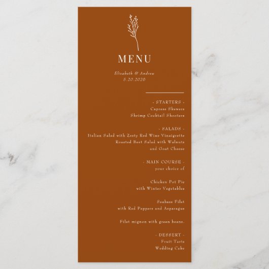 ミニマリスト植物学フローラ |のメ結婚ニュー メニュー (正面)