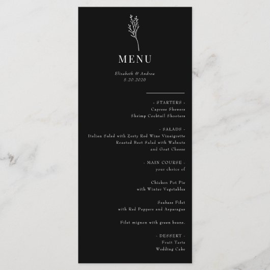 ミニマリスト植物学フローラ |のメ結婚ニュー メニュー (正面)