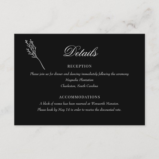 ミニマリスト植物学フローラ |の結婚詳細 エンクロージャーカード (正面)