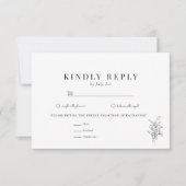 ミニマリスト植物学フローラ |フラワーシック結婚ズ 出欠カード (正面)