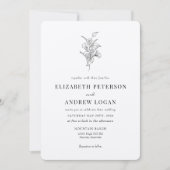 ミニマリスト植物学フローラ |フラワーシック結婚ズ 招待状 (正面)