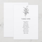 ミニマリスト植物学フローラ |座席用グラフカード 招待状 (正面/裏面)