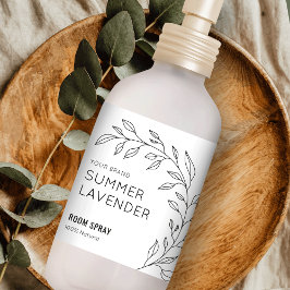 ミニマリスト植物学白黒ルームスプレーラベル ラベル