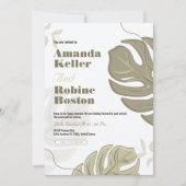 ミニマリスト植物学結婚式招待状 招待状 (正面)