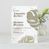 ミニマリスト植物学結婚式招待状 招待状 (スタンド正面)