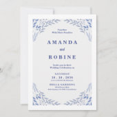 ミニマリスト植物学結婚式招待状 招待状 (正面)