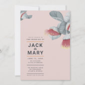 ミニマリスト植物学結婚式招待状 招待状 (正面)