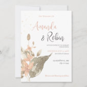 ミニマリスト植物学結婚式招待状 招待状 (正面)