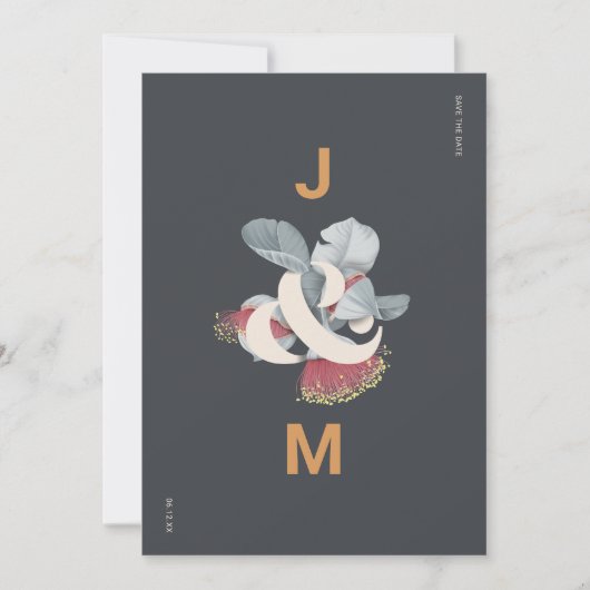 ミニマリスト植物学 – 日付を写真と共に保存 セーブザデート (正面)