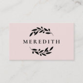 ミニマリスト植物学QRコード赤面ピンク 名刺 (正面)