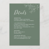 ミニマリスト植物平野セージ結婚グリーン エンクロージャーカード (正面)