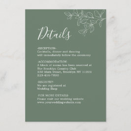 ミニマリスト植物平野セージ結婚グリーン エンクロージャーカード