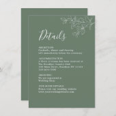ミニマリスト植物平野セージ結婚グリーン エンクロージャーカード (正面/裏面)