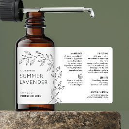 ミニマリスト植物性スキンケアのドロッパーボトルラベル ラベル