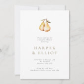 ミニマリスト植物性ナシ植物性カップルのシャワー 招待状 (正面)