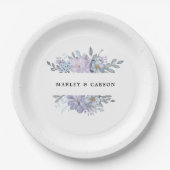 ミニマリスト植物性フローラロマン結婚ティック ペーパープレート (正面)