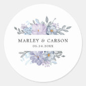 ミニマリスト植物性フローラロマン結婚ティック ラウンドシール (正面)