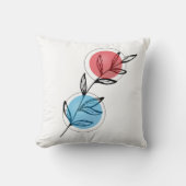 ミニマリスト植物性装飾用クッション – ブラック離れw クッション (正面)