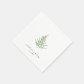 ミニマリスト植物水色ファーン結婚ズ スタンダードカクテルナプキン (角)