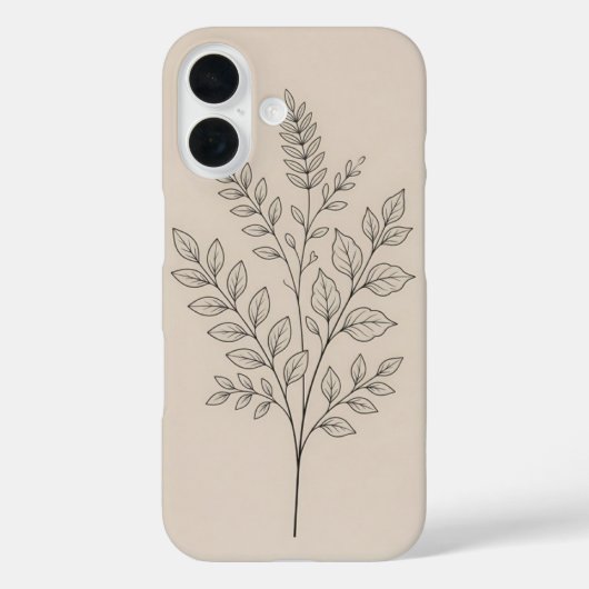 ミニマリスト植物画ラインアートiPhone 16ケース Case-Mate iPhoneケース (裏面)