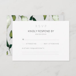 ミニマリスト植物結婚式RSVPカード 出欠カード