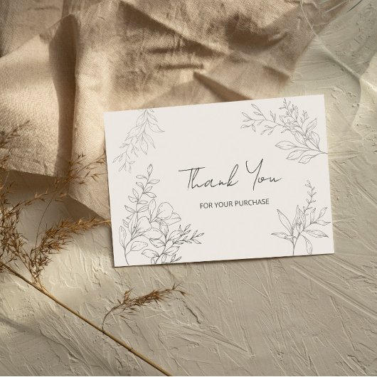 ミニマリスト植物線芸術ありがとう ノートカード