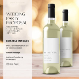 ミニマリスト植物花嫁プロポーションワインラベ ワインラベル