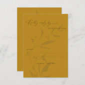 ミニマリスト植物黄房法スクリプ結婚ト 出欠カード (正面/裏面)