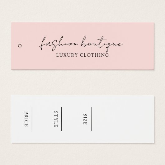 ミニマリスト業務用衣料品ラベルつるラベル (正面&裏面)