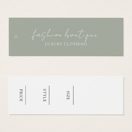 ミニマリスト業務用衣料品ラベルつるラベル (正面&裏面)