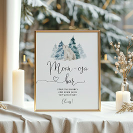 ミニマリスト極クマmom-osaバーポスター ポスター