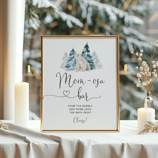 ミニマリスト極クマmom-osaバーポスター ポスター