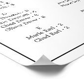 ミニマリスト横向きアルファベット座席表 ポスター (角)