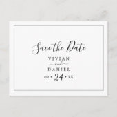 ミニマリスト横書き日付はがきを保存 インビテーションポストカード (正面)