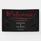 ミニマリスト歓迎の赤と黒のスクリプスタイリッシュト 横断幕 (横)