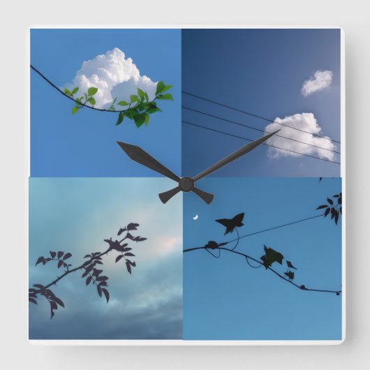 ミニマリスト正方形の壁時計 スクエア壁時計 (正面)