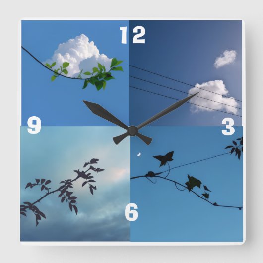 ミニマリスト正方形の壁時計 スクエア壁時計 (正面)