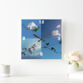 ミニマリスト正方形の壁時計 スクエア壁時計 (ホーム)