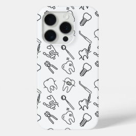 ミニマリスト歯科アイコン柄iPhoneケースC iPhone 15 Proケース