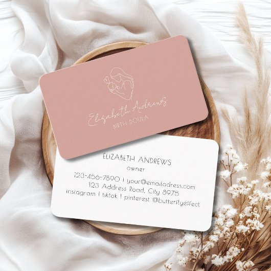 ミニマリスト母とベビーラインアート – Doula、助産師 名刺