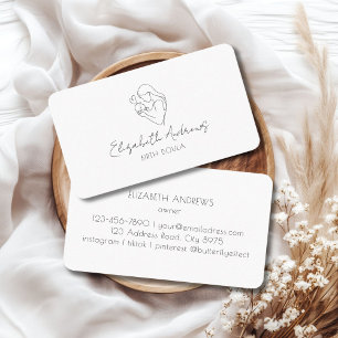 ミニマリスト母とベビーラインアート – Doula、助産師 名刺