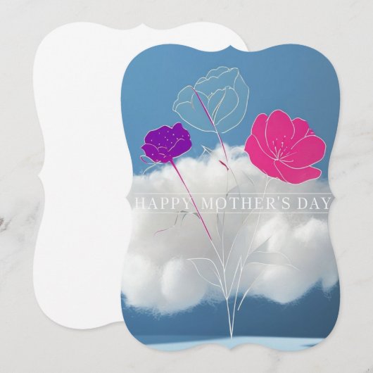 ミニマリスト母の日のカード (正面/裏面)