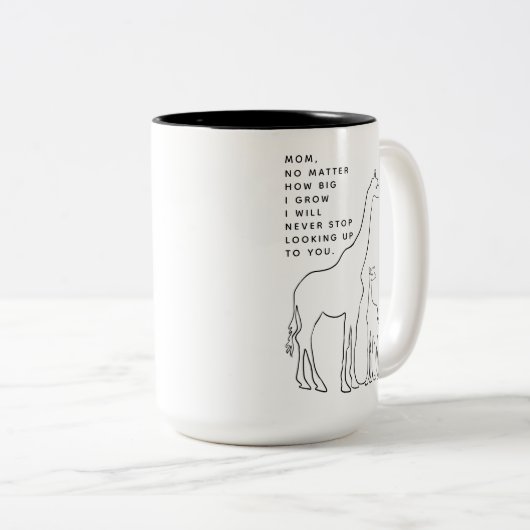 ミニマリスト母ベビーキリン線アートマザーズデイ ツートーンマグカップ (正面右)