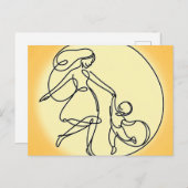 ミニマリスト母子踊り シーズンポストカード (正面/裏面)