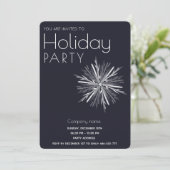 ミニマリスト水の色のスノーフレーク企業の休日 招待状 (スタンド正面)