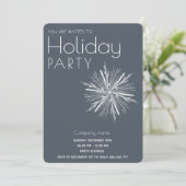 ミニマリスト水の色のスノーフレーク企業の休日 招待状 (スタンド正面)