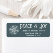 ミニマリスト水の色のスノーフレーク平和と喜び ラベル (インサイチュ)