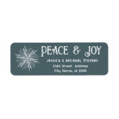 ミニマリスト水の色のスノーフレーク平和と喜び ラベル (正面)