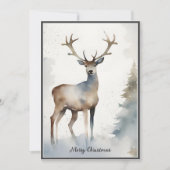 ミニマリスト水の色のトナカイのクリスマスオレンジ シーズンカード (正面)