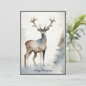 ミニマリスト水の色のトナカイのクリスマスオレンジ シーズンカード (スタンド正面)
